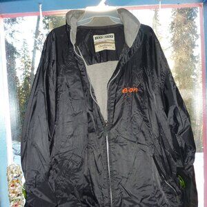 JERZEES OUTDOOR LINED WINDBREAKER JACKET WITH HIDDEN HOODIE AND POCKETS L XL